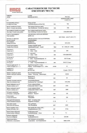 Emco TURN 700 CNC Lathe for sale