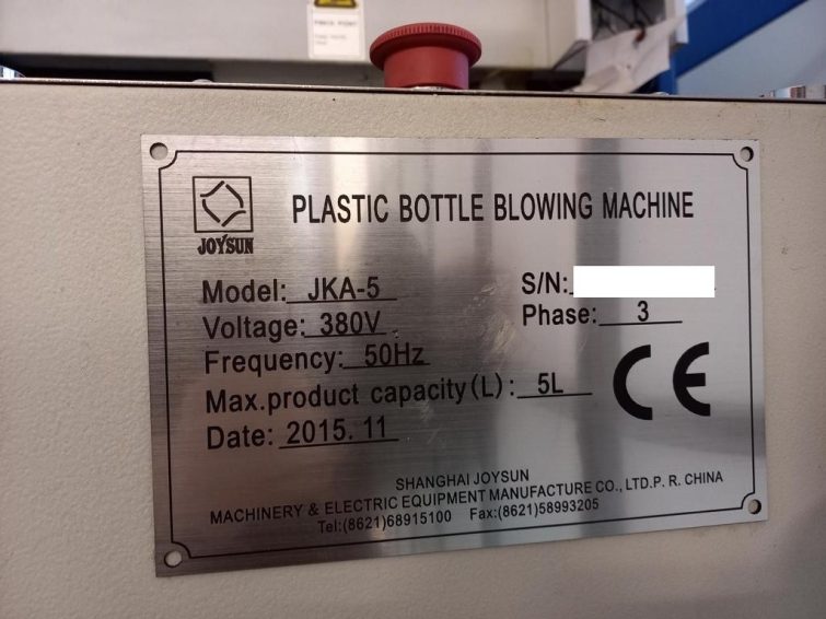 Joysun JKA-5 bottle blowing machine preheater and inflation unit for sale