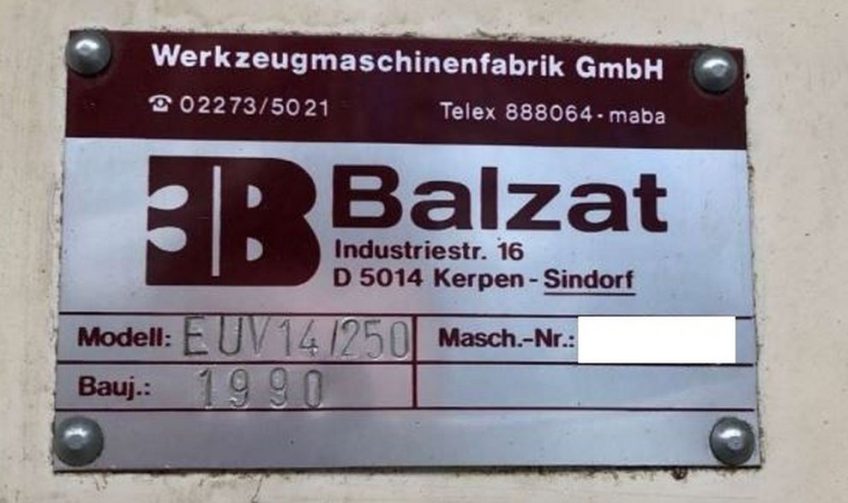 Balzat EUV 14/250 grooving machine for sale