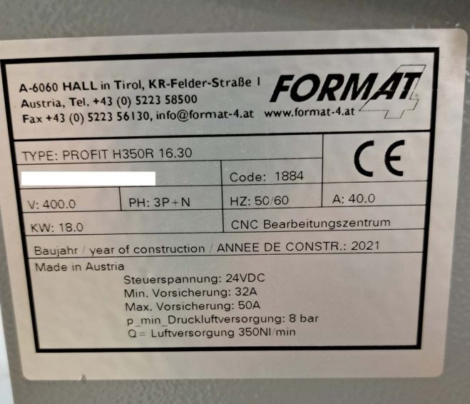 FELDER PROFIT H350R 16.30 CNC-machining center for sale