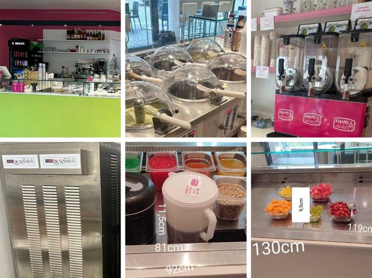 Diverse Lebensmitteltechnik Eisvitrine, Maschinen „Frozen Yoghurt Frigomat“, Kühlvitrinen u.a. zu verkaufen