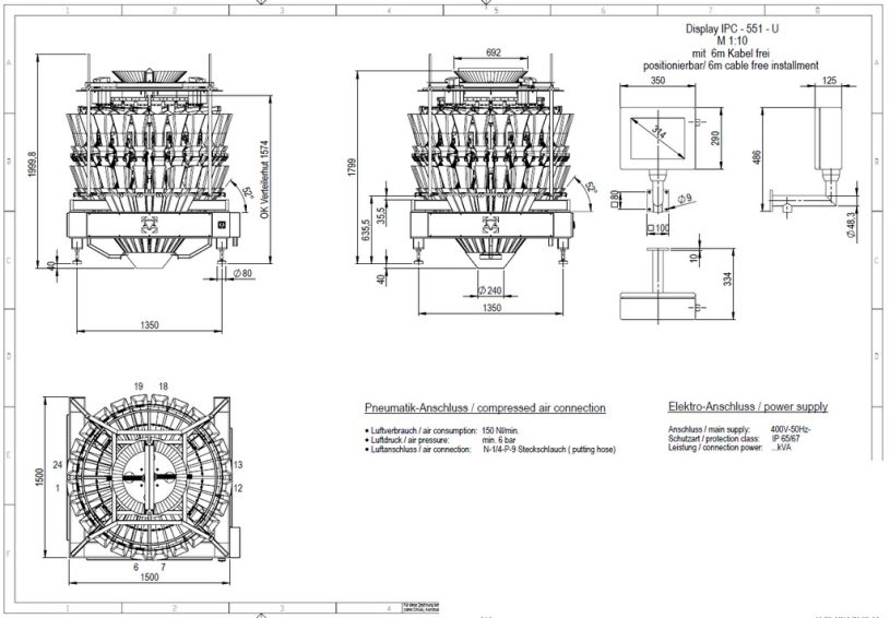 Multiweigh MW XV 24-1.0-M-4-Mix Mehrkopfwaage zu verkaufen