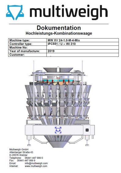 Multiweigh MW XV 24-1.0-M-4-Mix Mehrkopfwaage zu verkaufen