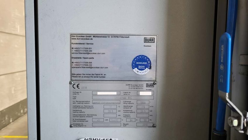 Dürr Ecoclean Universal 81C Kohlenwasserstoffbasierende Reinigungsanlage zu verkaufen