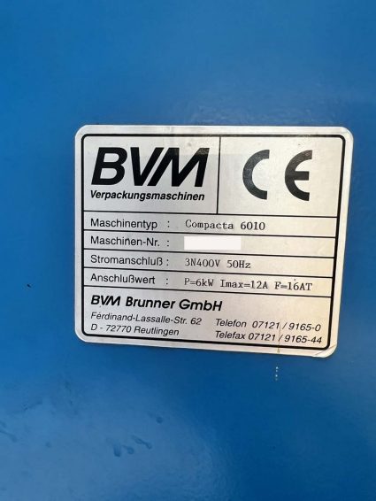 BVM Brunner Compacta 6010 Verpackungsmaschine mit dem Folienschrumpftunnel zu verkaufen