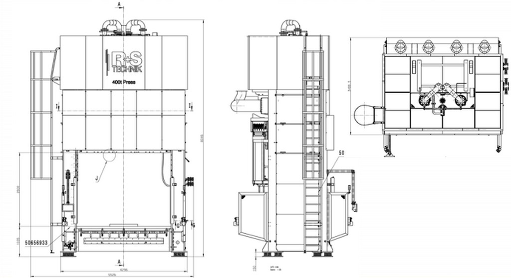 R + S Automotive 400t Doppelständerpresse zu verkaufen