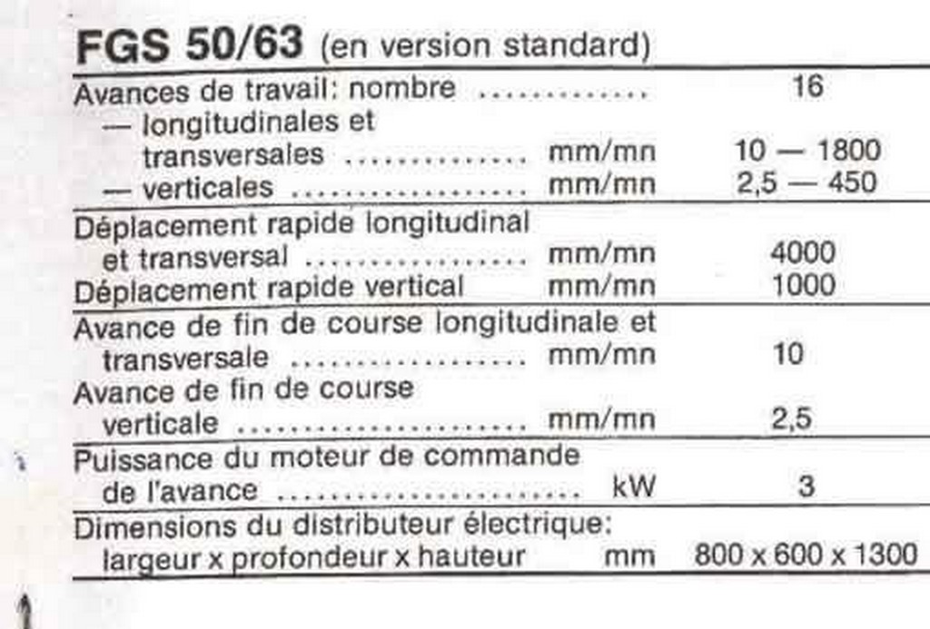 TOS FGS 50/63 Fräsmaschine zu verkaufen