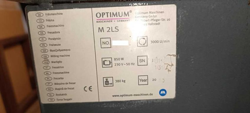 Optimum OPTImill M 2LS CNC milling machine for sale